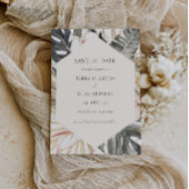 Tropical Save the Date Monstera Leaf Uitnodiging