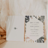 Tropical Save the Date Monstera Leaf Uitnodiging