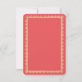 Tropical Scallop Border Pink QR Wedding RSVP Kaartje (Achterkant)