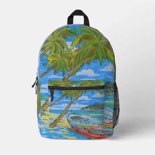 Tropical scene backpack  bedrukte rugzak (Voorkant)