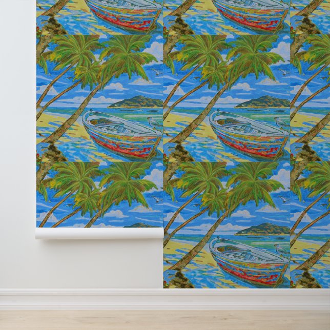 Tropical Scene  Behang (Applicatie)