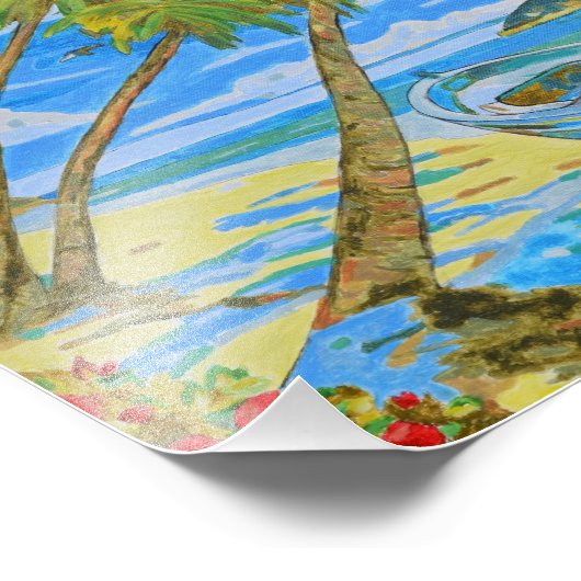 Tropical Scene photo Foto Afdruk (Hoek)