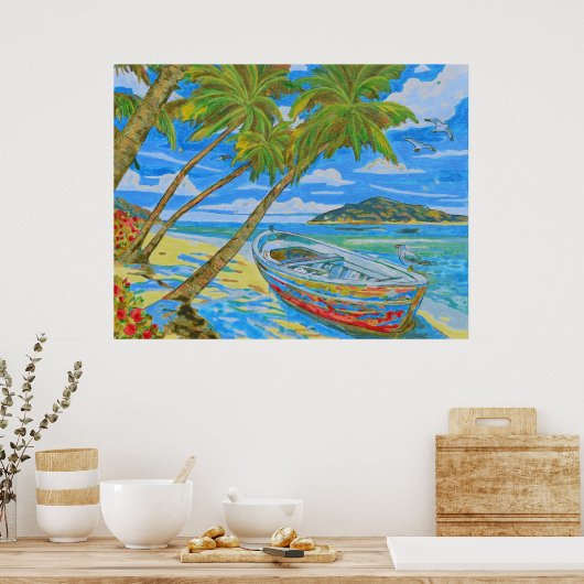 Tropical Scene  Poster (Keuken)