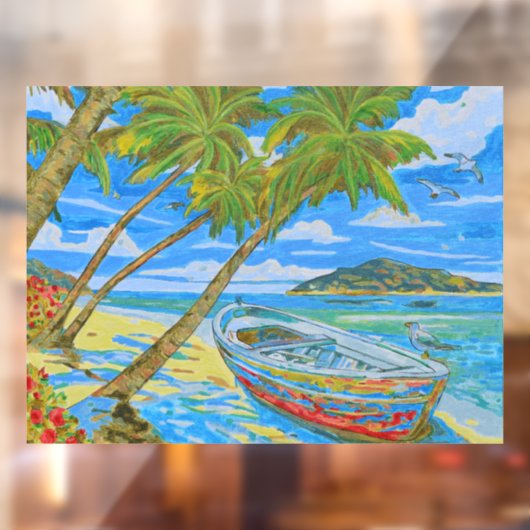 Tropical Scene Window Cling Raamsticker (Vel 2)