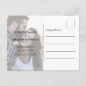 Tropical Script Green Wedding Sla de datum op Aankondigingskaart (Achterkant)