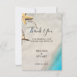 Tropical sea starfish beach Thank You wedding card Bedankkaart
