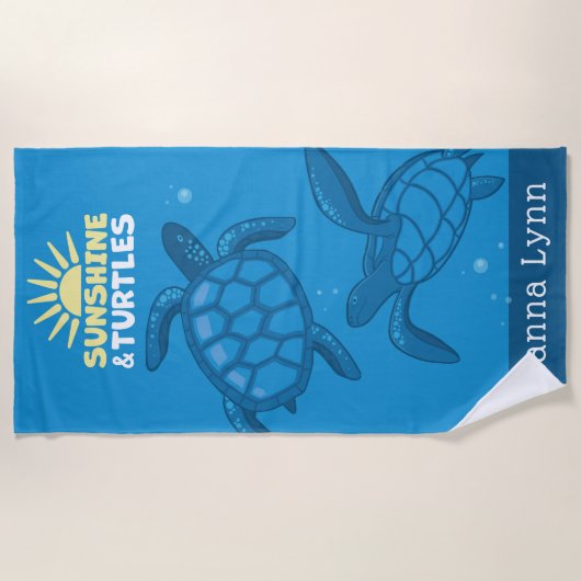 Tropical Sea Turtles Personalized Strandlaken (Voorkant)