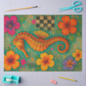 Tropical Seahorse Briefkaart Decoupage Boho Tissuepapier (Craft)