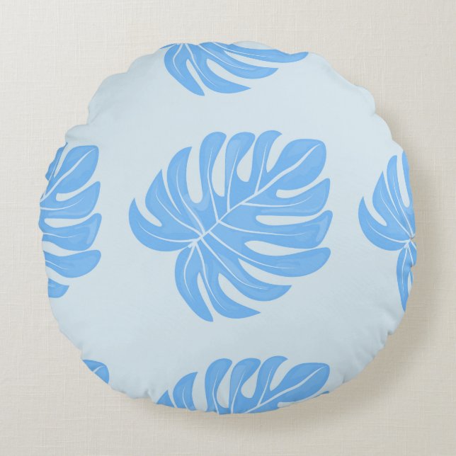 Tropical seamless etnische pattern with exotic lea rond kussen (Voorkant)