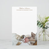 Tropical Seashell Border Persoonlijk Schrijfpapier Briefpapier (Staand voorkant)