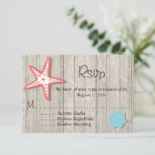 Tropical Seashell Wedding RSVP-kaarten RSVP Kaartje (Staand voorkant)