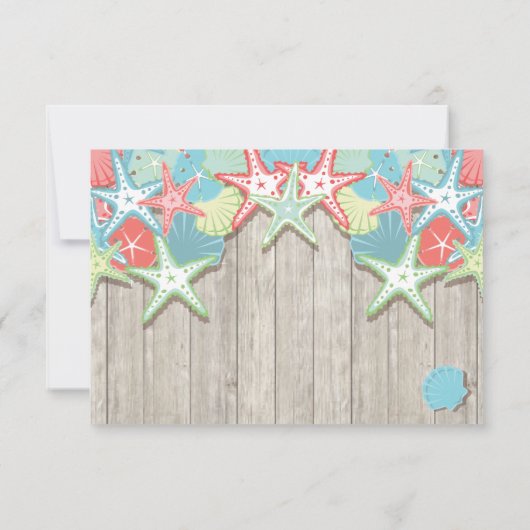 Tropical Seashell Wedding RSVP-kaarten RSVP Kaartje (Achterkant)