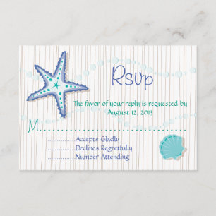 Tropical Seashell Wedding RSVP-kaarten RSVP Kaartje