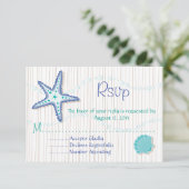 Tropical Seashell Wedding RSVP-kaarten RSVP Kaartje (Staand voorkant)