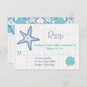 Tropical Seashell Wedding RSVP-kaarten RSVP Kaartje (Voorkant / Achterkant)