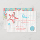 Tropical Seashell Wedding RSVP-kaarten RSVP Kaartje (Voorkant / Achterkant)