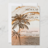 Tropical Seaside Chic Wedding  Kaart (Voorkant)