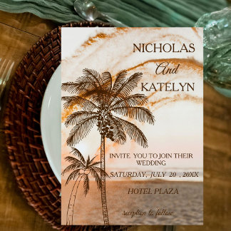 Tropical Seaside Chic Wedding  Kaart