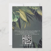 Tropical Seaside Night Gold Palms QR Code Wedding Kaart (Achterkant)