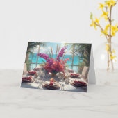 🌺 Tropical Seaside Thanksgiving – Elegant Card Kaart (Gele Bloem)