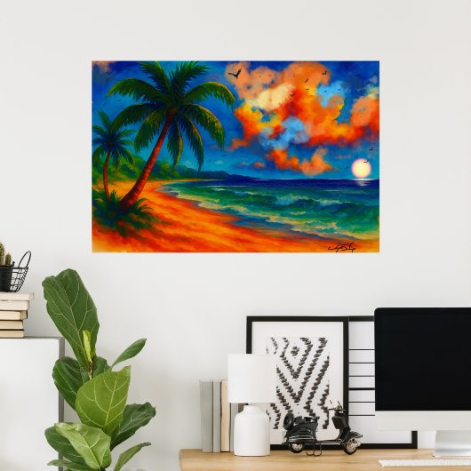 Tropical Serenity Landscape Poster (Thuiskantoor)