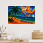 Tropical Serenity Landscape Poster (Keuken)