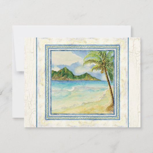 Tropical Shell Paradise - RSVP Respons Kaarten (Achterkant)