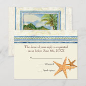 Tropical Shell Paradise - RSVP Respons Kaarten Kaartje (Voorkant / Achterkant)