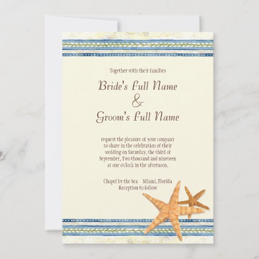 Tropical Shell Paradise - Uitnodiging voor bruilof (Voorkant)