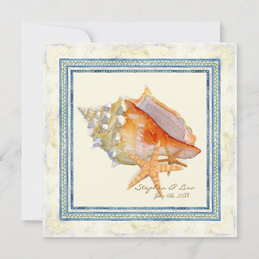 Tropical Shell Paradise - Uitnodiging voor bruilof (Achterkant)