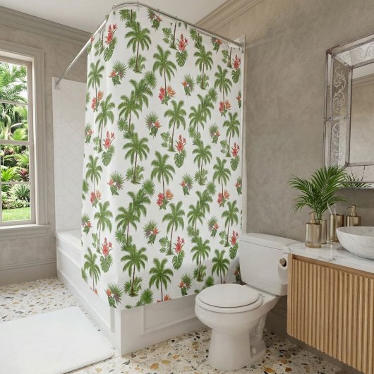 Tropical Shower Curtain with Palms  Douchegordijn