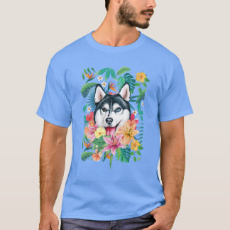Tropical Siberian Husky T-shirt