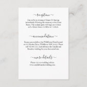 Tropical Simple Palm Monograms Wedding Informatiekaartje (Achterkant)