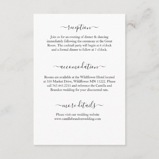 Tropical Simple Palm Monograms Wedding Informatiekaartje (Achterkant)