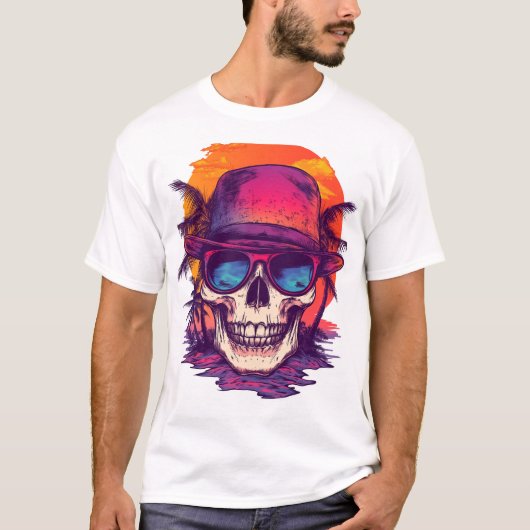 Tropical Skull Vibe T-shirt (Voorkant)