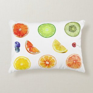 Tropical Slice Symphony - Waterverf Fruit Art Accent Kussen
