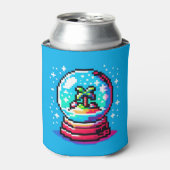 Tropical Snow Wereldbol Unique Pixel Art Beach Win Blikjeskoeler (Blikje Voorkant)