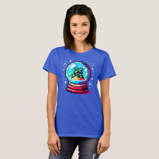 Tropical Snow Wereldbol Unique Pixel Art Beach Win T-shirt