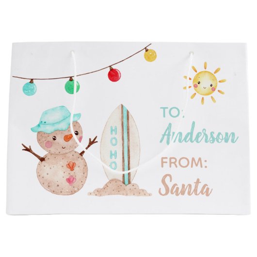 Tropical Snowman Gift Bag Groot Cadeauzakje (Voorkant)