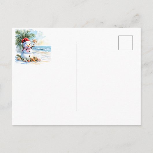 Tropical Snowman Home Sweet Home Card Aankondigingskaart (Achterkant)