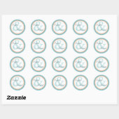 Tropical Spa bruid bruidegom Monogram bruiloft Sti Ronde Sticker (Vel)