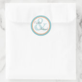 Tropical Spa bruid bruidegom Monogram bruiloft Sti Ronde Sticker (Tas)
