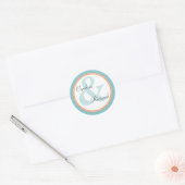 Tropical Spa bruid bruidegom Monogram bruiloft Sti Ronde Sticker (Envelop)