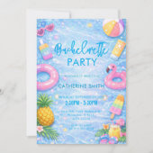 Tropical Sparkle Bachelorette Pool Party Kaart (Voorkant)