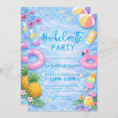 Tropical Sparkle Bachelorette Pool Party Kaart (Voorkant / Achterkant)