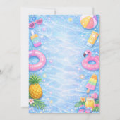 Tropical Sparkle Fun Pool  Party Birthday Kaart (Achterkant)