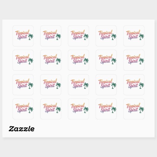 Tropical spirit vierkante sticker (Vel)