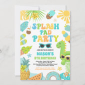 Tropical Splash Pad Zomer Verjaardagsfeest Kaart (Voorkant)