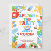 Tropical Splash Pad Zomer Verjaardagsfeest Kaart (Voorkant)