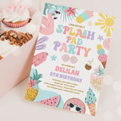 Tropical Splash Pad Zomer Verjaardagsfeest Kaart